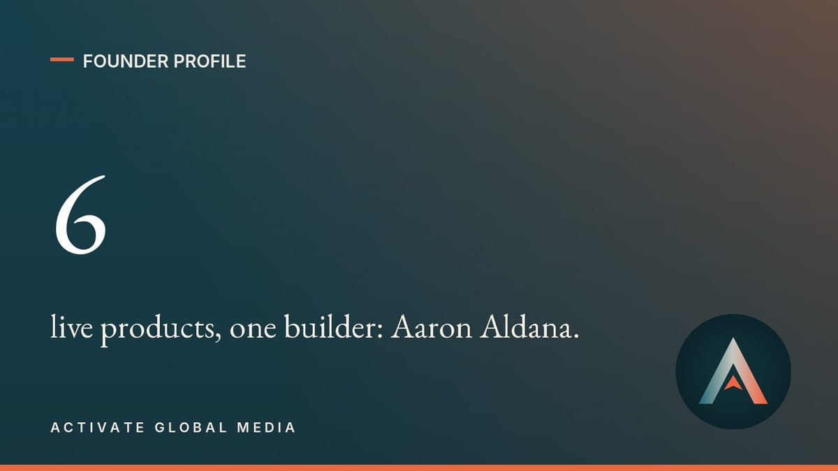 Six live products from one founder.
