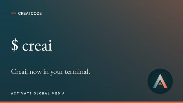 Type creai in any folder to start.
